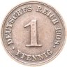 Купить Германия 1 пфенниг (pfennig) 1908, знак монетного двора: "D" - Мюнхен
