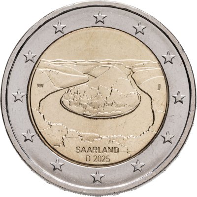 купить Германия 2 евро (euro) 2025 Федеральные земли: Саарланд - Петля Саара, знак монетного двора "J" - Гамбург