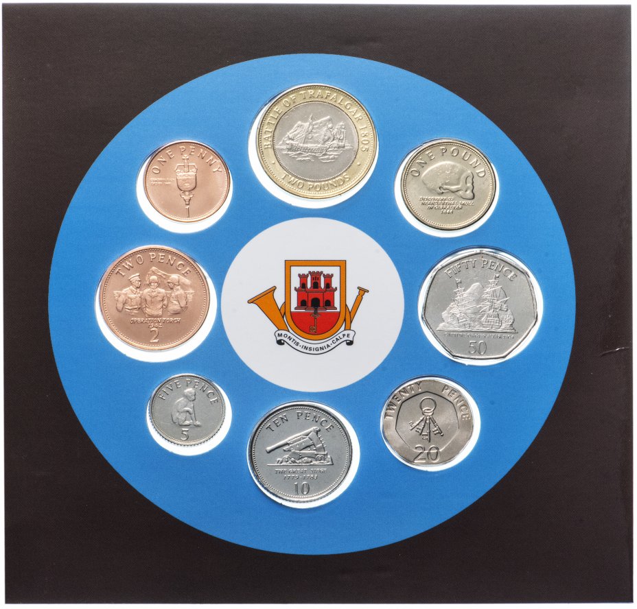 купить Гибралтар набор из 8 монет 2009 в буклете