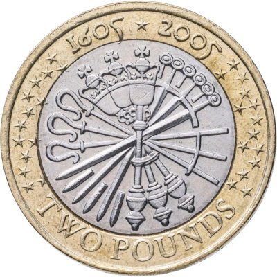 купить Великобритания 2 фунта (pounds) 2005 "400 лет "Пороховому заговору"