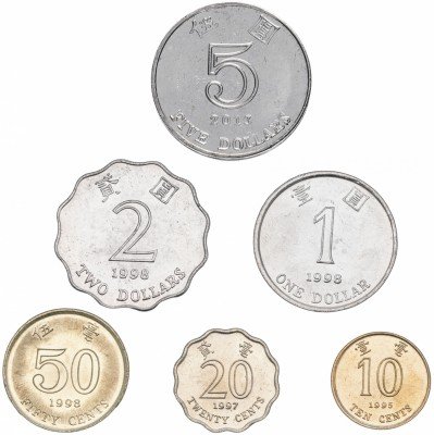 купить Гонконг набор монет 1997-2017 (6 штук)