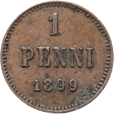 купить 1 пенни 1899, монета для Финляндии