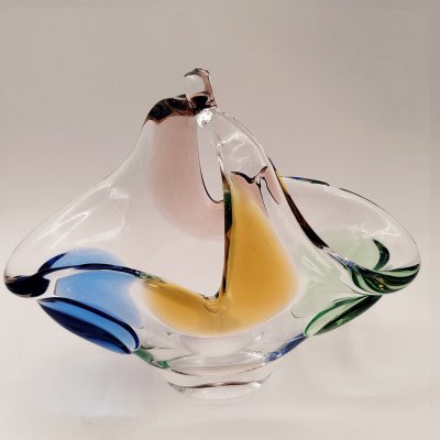 купить Конфетница из серии "Рапсодия", дизайнер Франтишек Земек (František Zemek), стекло, гутная техника, Mstisov Glassworks (Стекольный завод в Мстишов), Чехословакия, 1970-1990 гг.