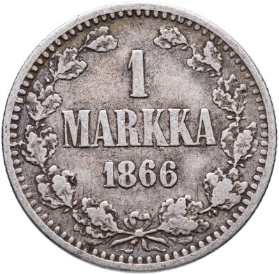 купить 1 марка 1866 S Российская Финляндия