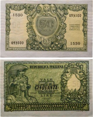 купить Италия 50 лир 1951