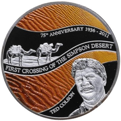 купить Остров Ниуэ 2 доллара 2011 "75 лет пересечения пустыни Симпсона", в футляре с сертификатом