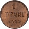 Купить 1 пенни (penni) 1915 Российская Финляндия, в слабе Монетник.ру MS64