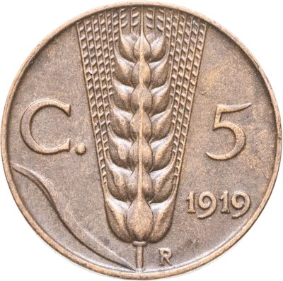 купить Италия 5 чентезимо (centesimi) 1919