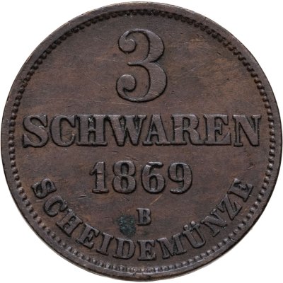 купить Ольденбург 3 шварена (schwaren) 1869