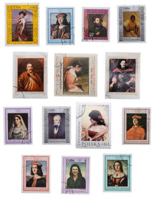 купить Набор из 14 марок "Исусство. Портреты"