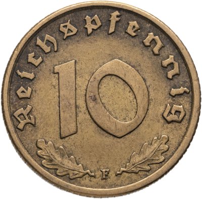 купить Германия, Третий рейх 10 рейхспфеннигов (reichspfennig) 1938