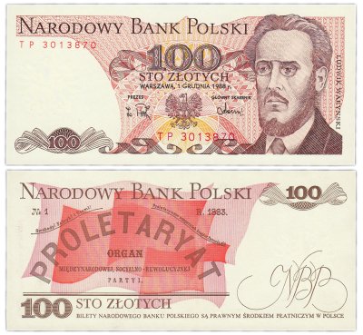 купить Польша 100 злотых 1988 год
