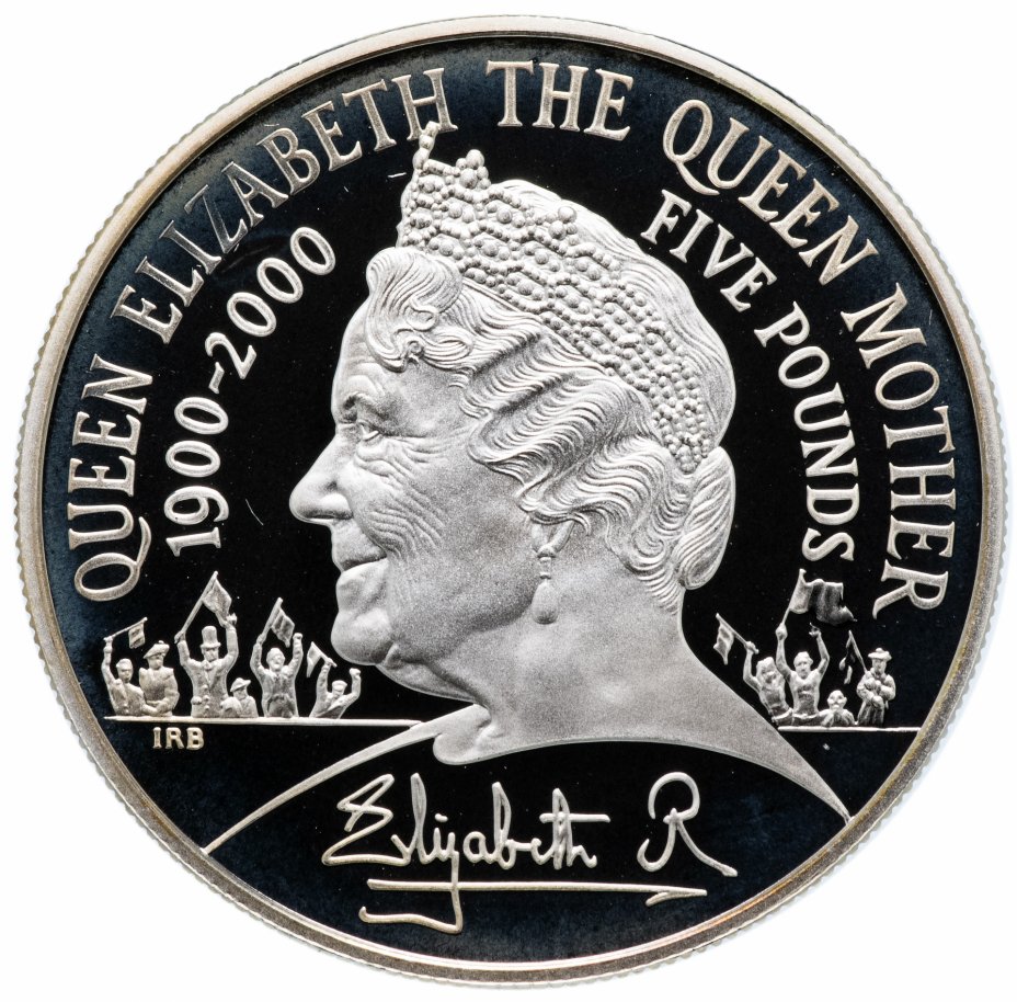 купить Великобритания 5 фунтов  2000 "100 лет со дня рождения Королевы - Матери" с сертификатом