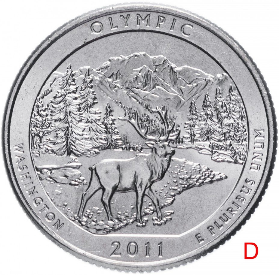 купить США 1/4 доллара (25 центов, квотер) 2011 D — "Национальный парк Олимпик" (8-й парк)