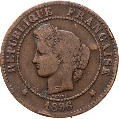 купить Франция 5 сантимов (centimes) 1896