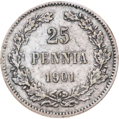 купить 25 пенни (pennia) 1901 L Российская Финляндия