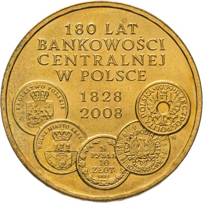 купить Польша 2 злотых 2009 "180 лет центральному банку Польши"