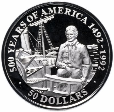 купить Острова Кука 50 долларов 1991 "500 лет открытию Америки - Роберт Фултон"
