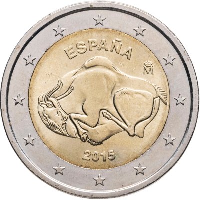 купить Испания 2 евро 2015 "Всемирное наследие ЮНЕСКО: Наскальные рисунки в пещере Альтамира"