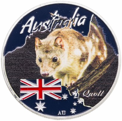 купить Тувалу 1 доллар 2017 "Животные Австралии - Пятнистая сумчатая куница"