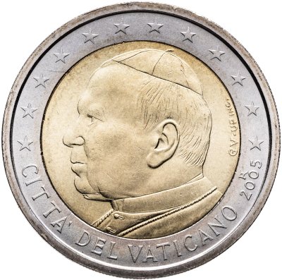 купить Ватикан 2 евро (euro) 2005 "Портрет Папы Иоана Павла II"