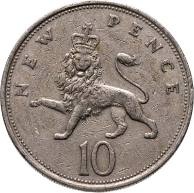 купить Великобритания 10 новых пенсов (new pence) 1968-1975 случайный год