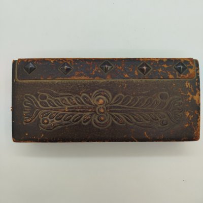 купить Шкатулка прямоугольной формы, металл, картон, кожа, Россия, 1910-1940 гг.