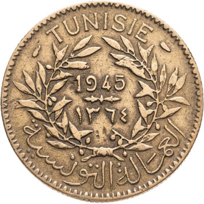 купить Тунис 2 франка (francs) 1945