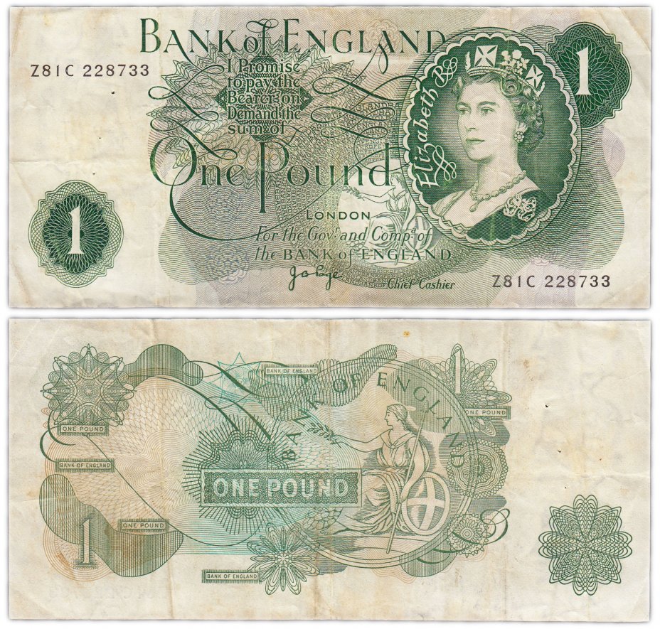 купить Англия 1 фунт 1970-1977 (Pick 374g)