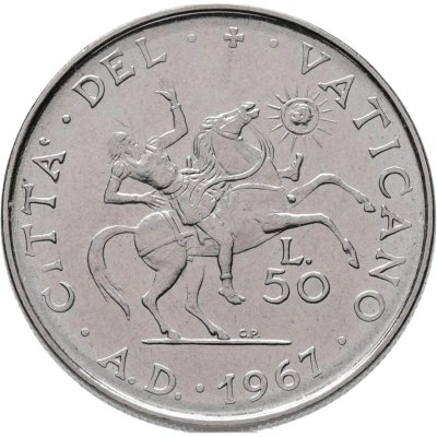 купить Ватикан 50 лир (lire) 1967