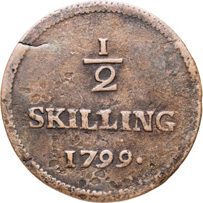 купить Швеция 1/2 скиллинга 1799