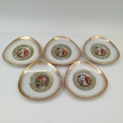 купить Набор из 5-ти миниатюрных розеток "Мадонна", фарфор, деколь, золочение, Martinroda Friedrich Eger & Co. (PM), ГДР, 1960-1980 гг.