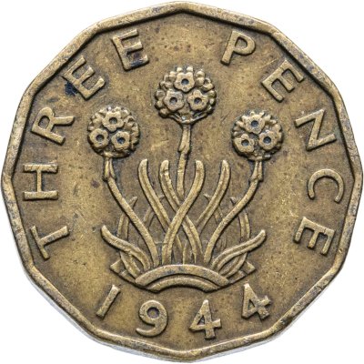 купить Великобритания 3 пенса (pence) 1944