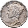 Купить США 10 центов (дайм, one dime) 1943  Mercury Dime (дайм «Меркурий») без обозначения монетного двора