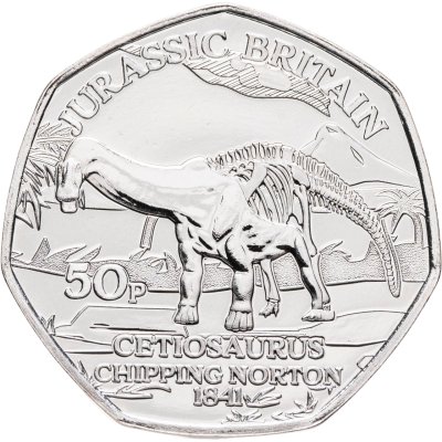 купить Остров Мэн 50 пенсов 2023 "Британия Юрского периода - Цетиозавр"