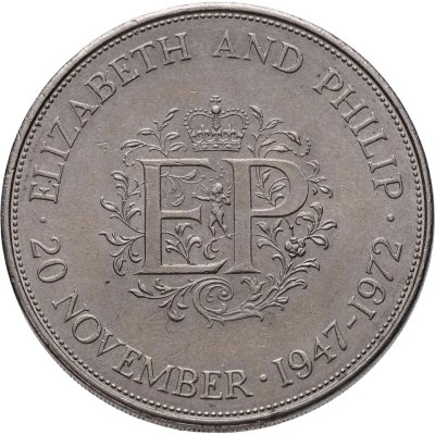 купить Великобритания 25 пенсов (pence) 1972 "Королевская серебряная свадьба"