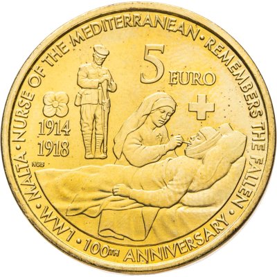 купить Мальта 5 евро (euro) 2014 100 лет с начала Первой Мировой войны