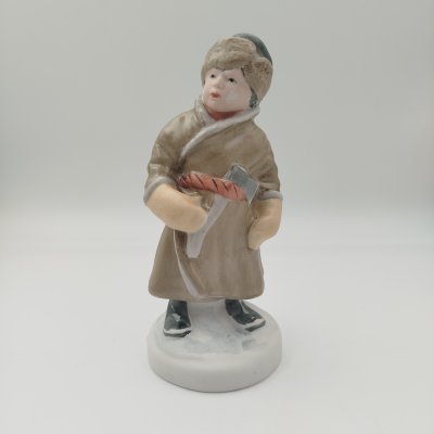 купить Статуэтка «Мужичок с ноготок», скульптор В.А. Маслов, бисквит, роспись, Первомайский фарфоровый завод (Песочное), СССР, 1950-1960 гг.