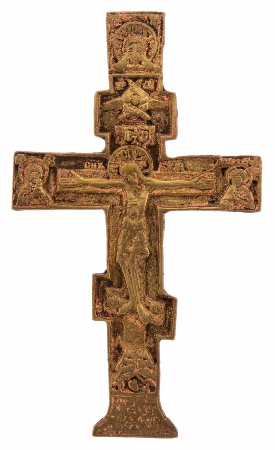 купить Крест киотный "Распятие Христово", бронза, литье, Российская Империя, 1850-1890 гг.