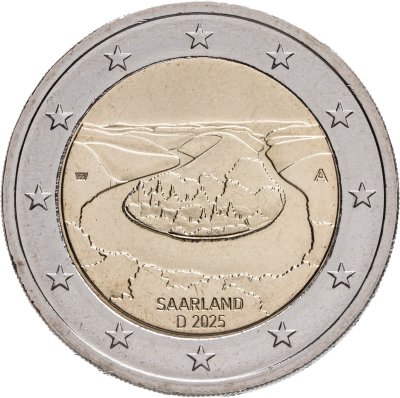 купить Германия 2 евро (euro) 2025 Федеральные земли: Саарланд - Петля Саара, знак монетного двора "А" - Берлин