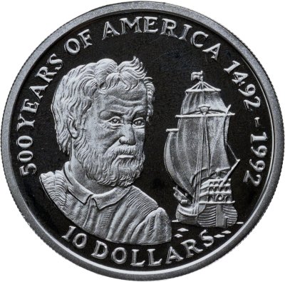 купить Острова Кука 10 долларов (dollars) 1990 "500 лет открытию Америки - Христофор Колумб"