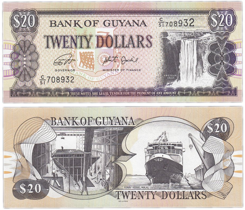 купить Гайана 20 долларов 2018 (Pick 30g)