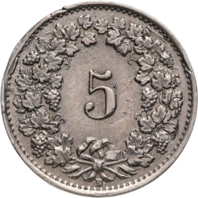 купить Швейцария 5 раппенов 1928