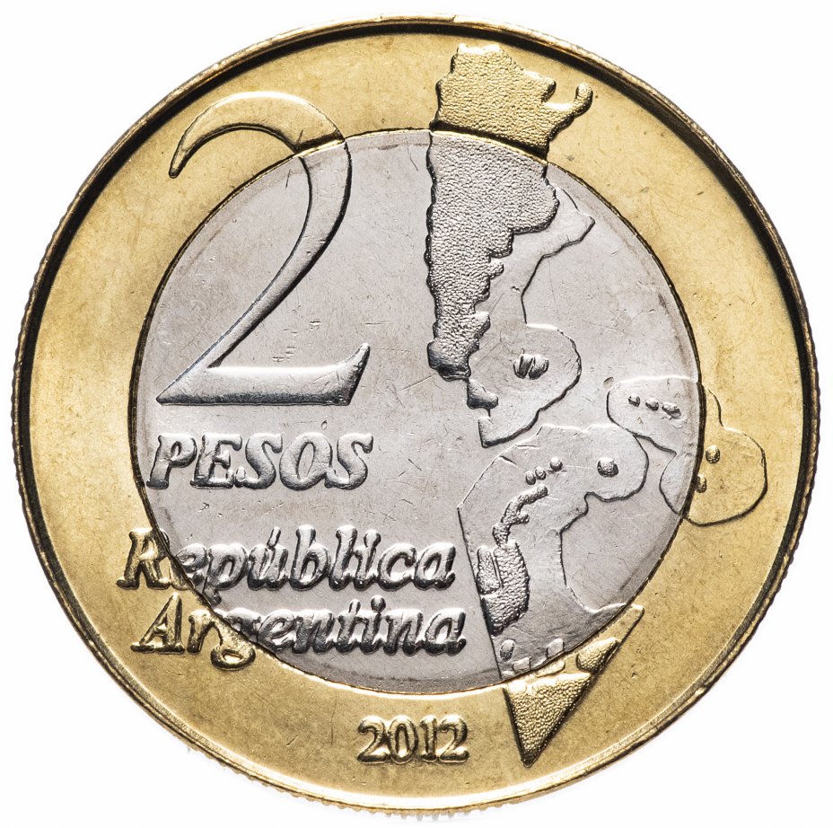 купить Аргентина 2 песо 2012 год (30 годовщина окончания войны за Мальвинские острова)