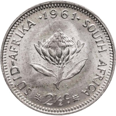 купить ЮАР 2 1\2 цента 1961-1964, случайный год