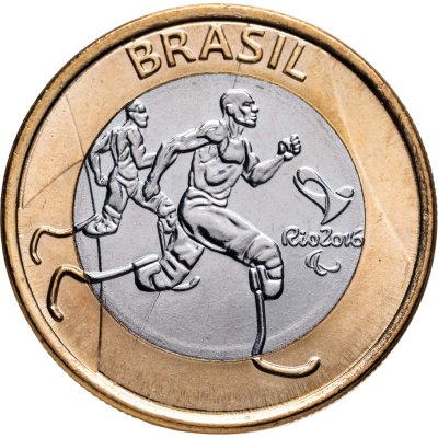купить Бразилия 1 real (реал) 2015 "XXXI летние Олимпийские Игры, Рио-де-Жанейро 2016 paralympic atletism (паралимпийская атлетика)"