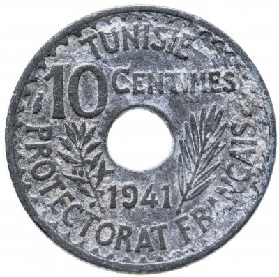 купить Тунис 10 сантимов (centimes) 1941