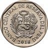 Купить Перу 1 соль (sol) 2018 "Фауна Перу - Белокрылый гуан (Penelope albipennis)"