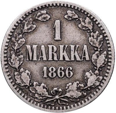 купить 1 марка 1866 S Российская Финляндия
