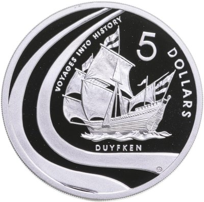 купить Австралия 5 долларов 2002 "Путешествие в историю - Jacht Dufken"